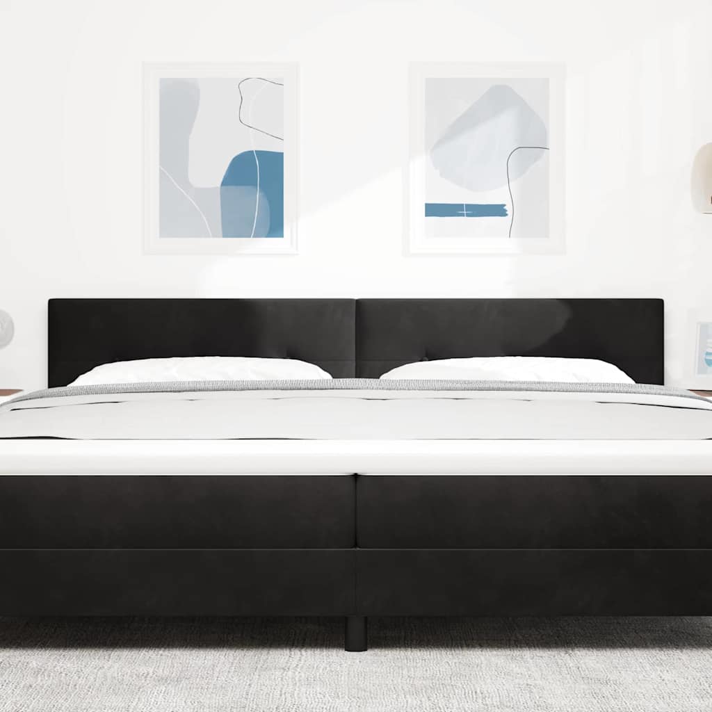 vidaXL LED κεφαλάρι με LED ταινίες φωτός Μαύρο 200 cm Βελούδο