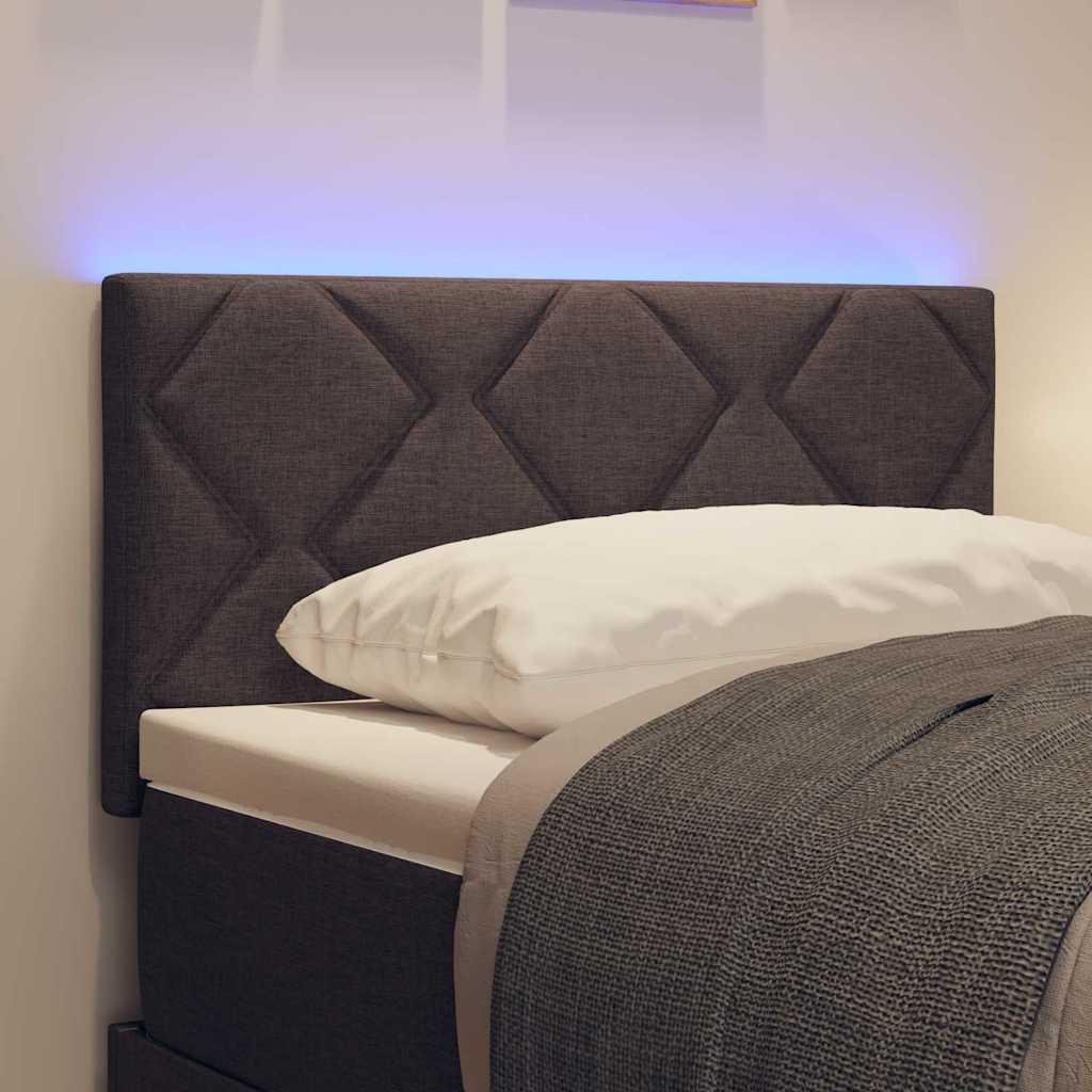 vidaXL LED κεφαλάρι Καφέ ύφασμα