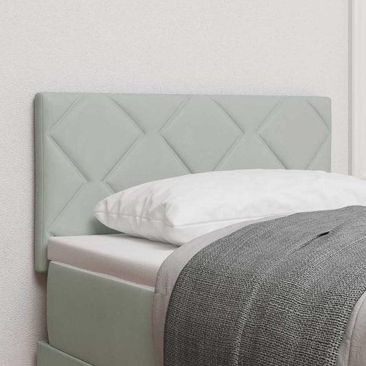 vidaXL LED Κεφαλάρι Με Διαφάνειες Σε Ανοιχτό Γκρι 80 εκατοστά, Βελούδινο