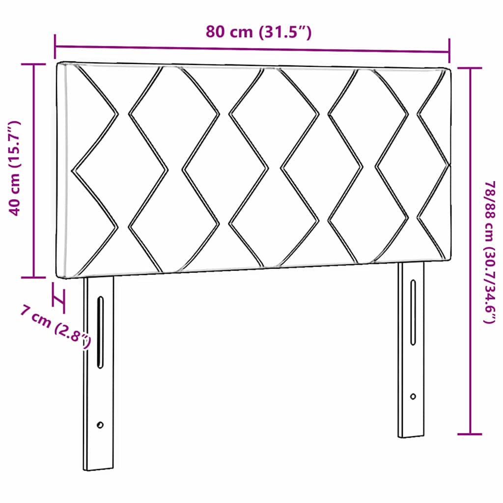 vidaXL LED Κεφαλάρι με Διαμάντια Γκρι Σκούρο 80 cm Βελούδο