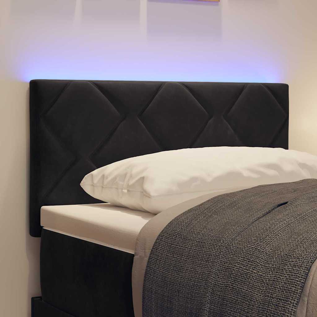 vidaXL LED κεφαλάρι Μαύρο 80 cm Βελούδο