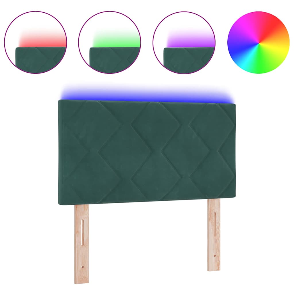 vidaXL Κεφαλάρι LED σχέδιο διαμαντιού σε σκούρο πράσινο, 80 εκ