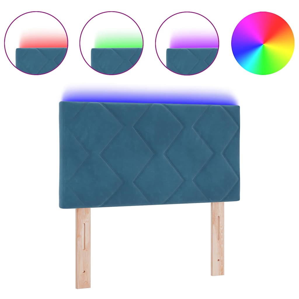 vidaXL LED Κεφαλάρια σε σχέδιο διαμαντιών, ματ σκούρο μπλε, 80 εκ