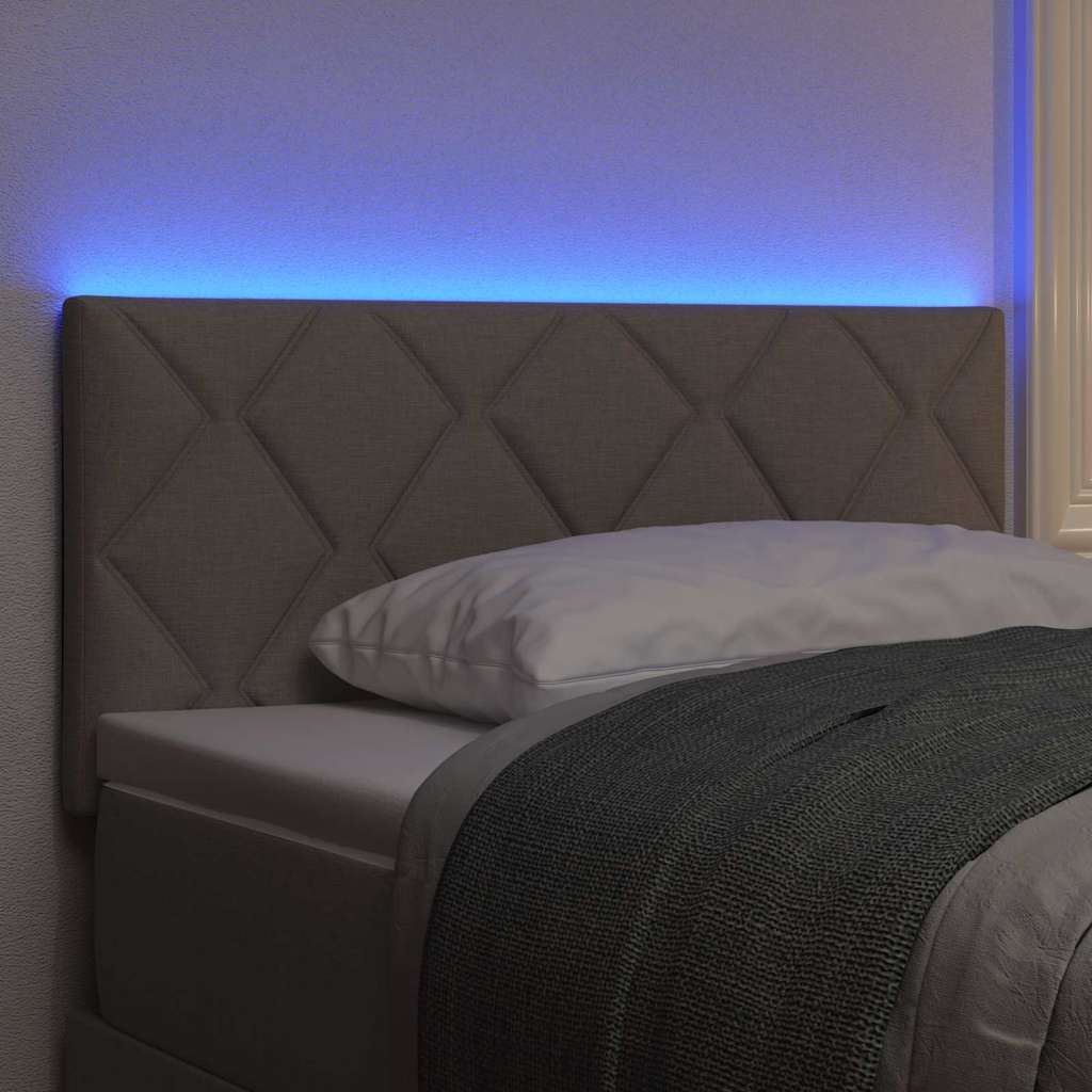 vidaXL LED κεφαλάρι Ανοιχτό γκρι 90 cm ύφασμα