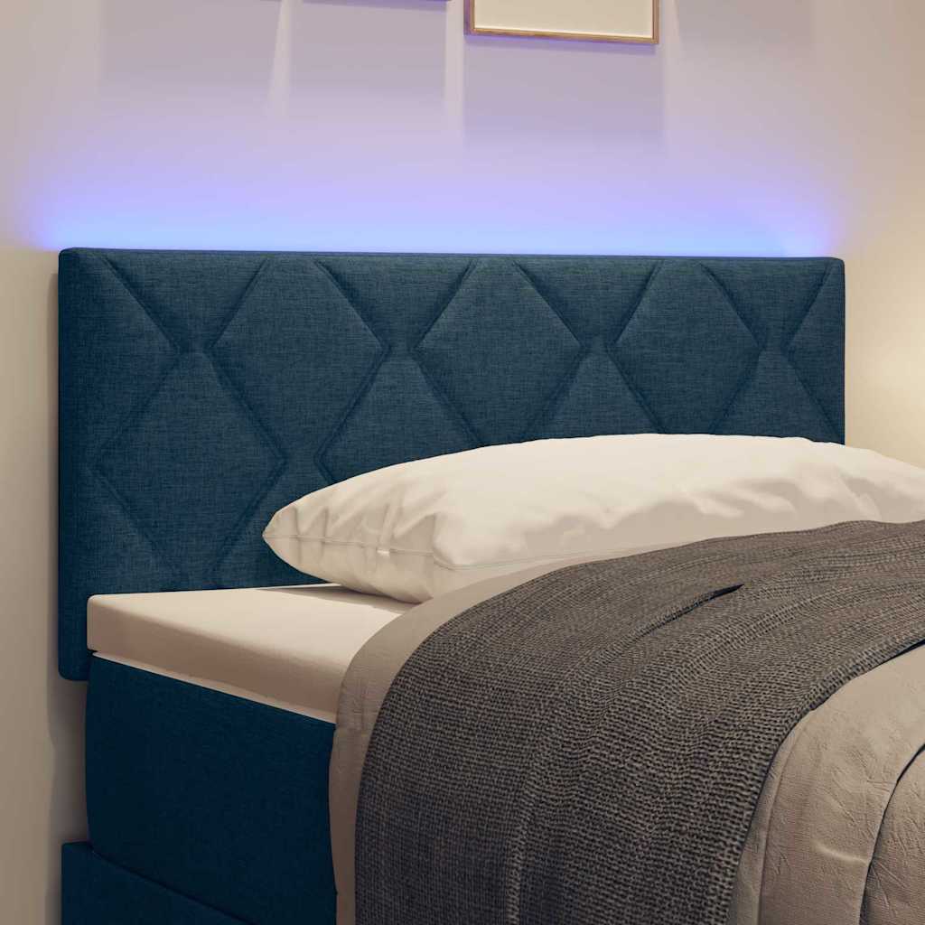 vidaXL LED κεφαλάρι Μπλε 90 cm ύφασμα
