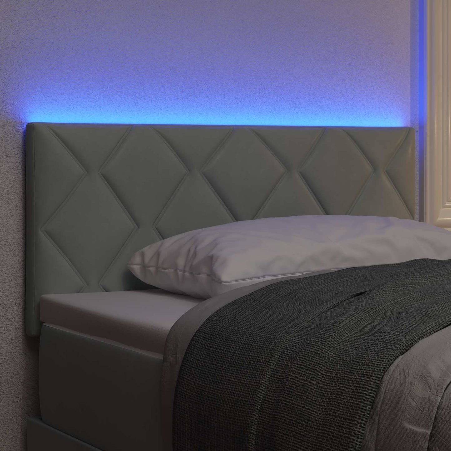 vidaXL LED Κεφαλάρι σχέδιο διαμαντιών γκρι 90 εκ.