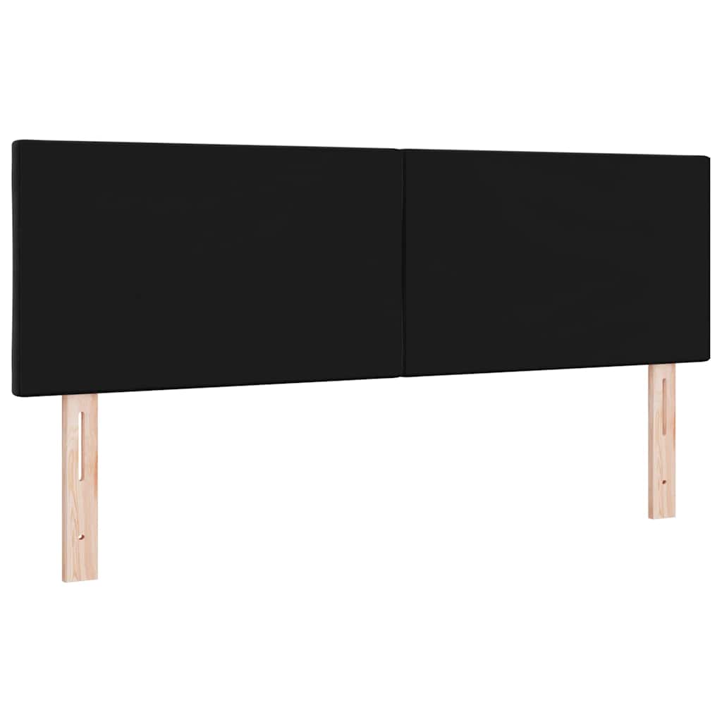 vidaXL LED κεφαλάρι Μαύρο 144 cm Βελούδο