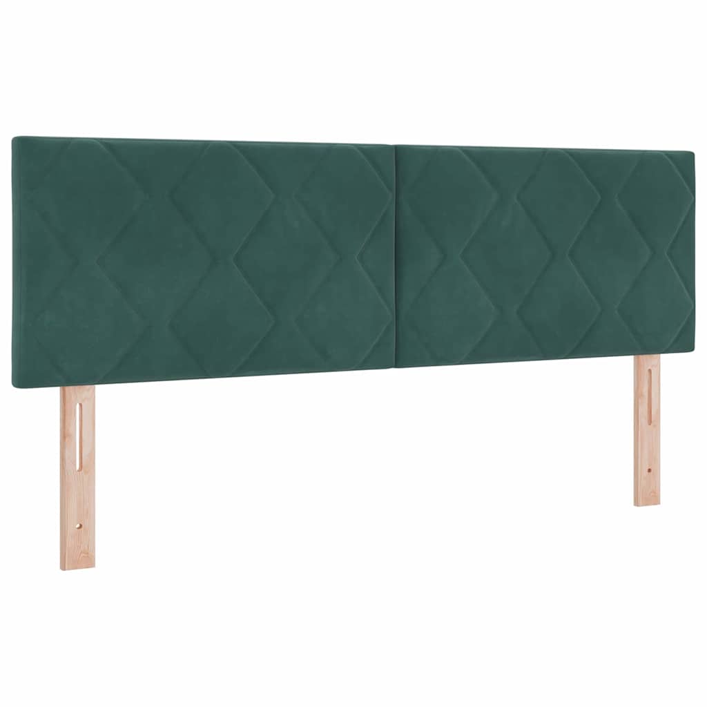 vidaXL LED κεφαλάρι Σκούρο Πράσινο 144 cm Βελούδο
