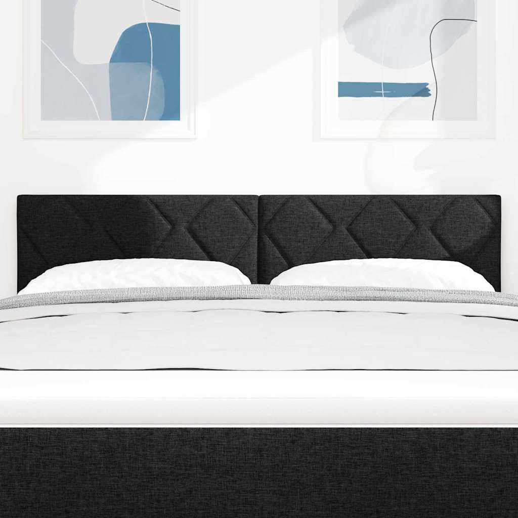 vidaXL LED κεφαλάρι Μαύρο 160 cm ύφασμα