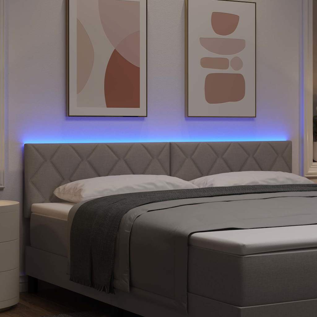 vidaXL LED κεφαλάρι Taupe ύφασμα