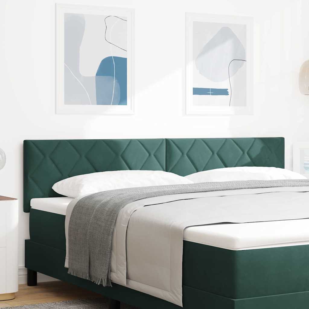 vidaXL LED κεφαλάρι Σκούρο Πράσινο 180 cm Βελούδο