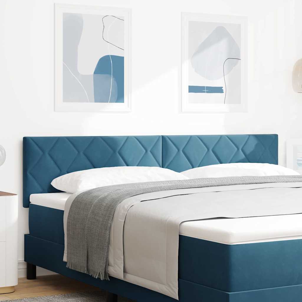 vidaXL LED κεφαλάρι Σκούρο Μπλε 180 cm Βελούδο