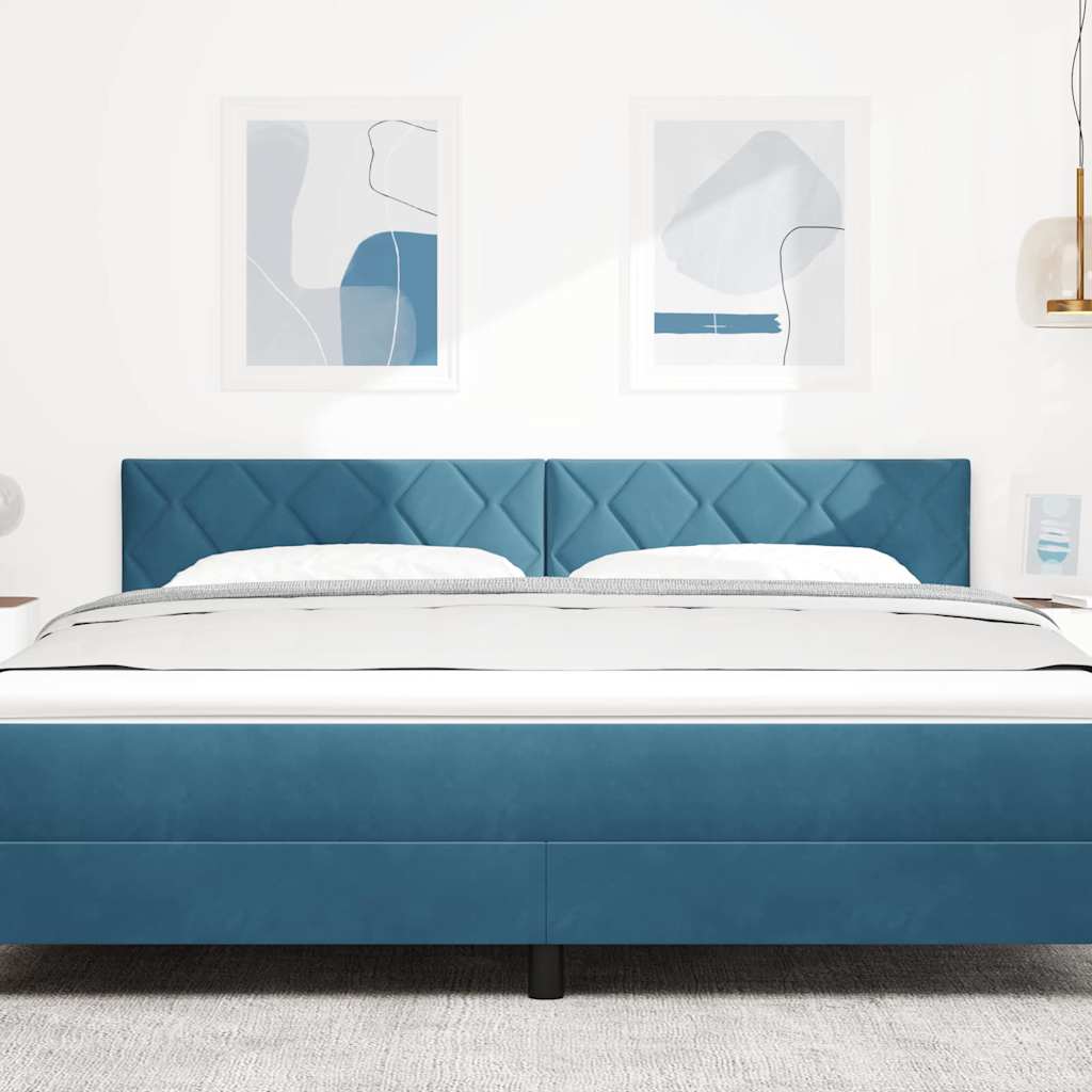 vidaXL LED κεφαλάρι Σκούρο Μπλε 180 cm Βελούδο