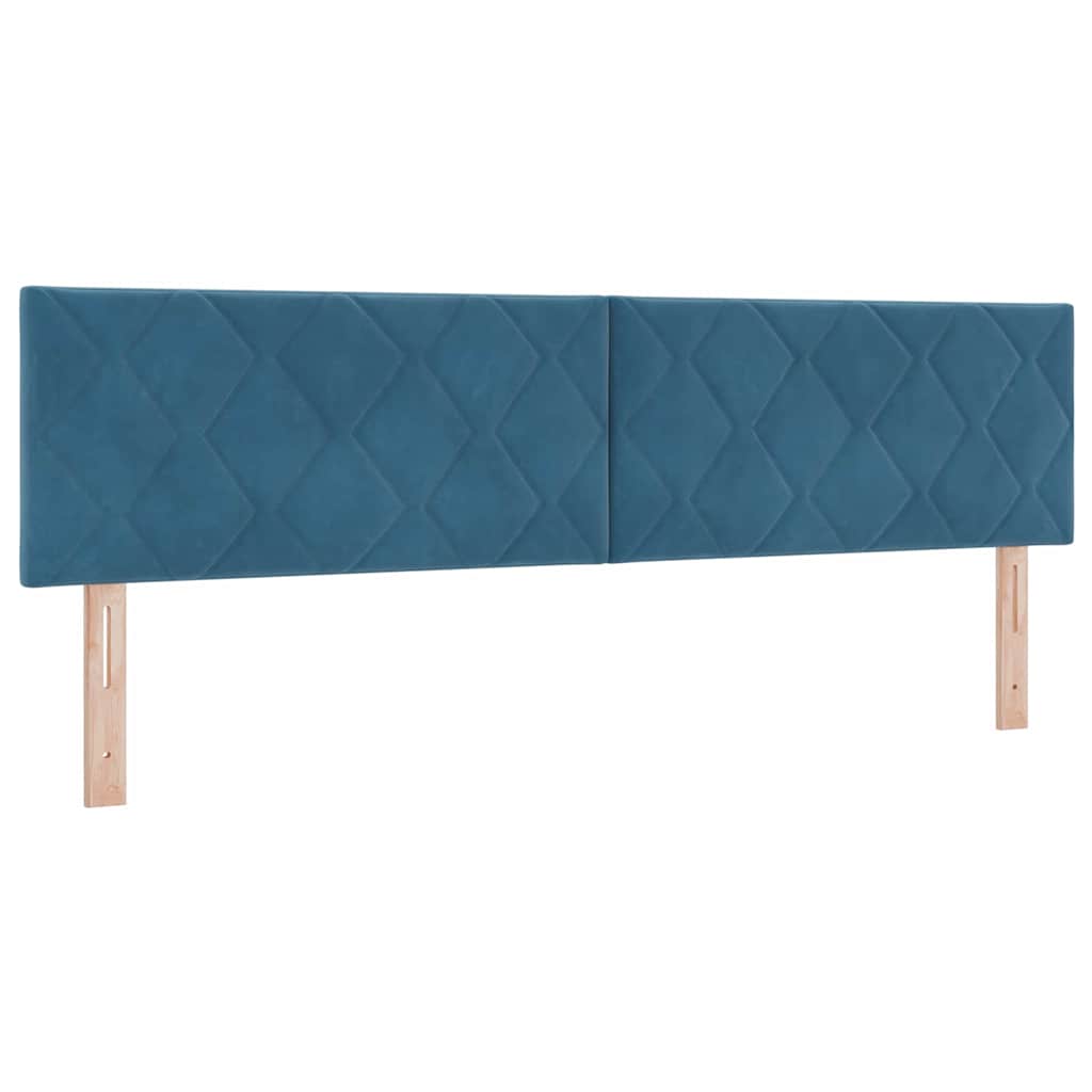 vidaXL LED κεφαλάρι Σκούρο Μπλε 180 cm Βελούδο