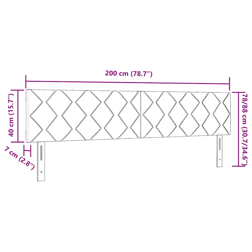 vidaXL Κεφαλάρι Μαύρο 200 cm ύφασμα