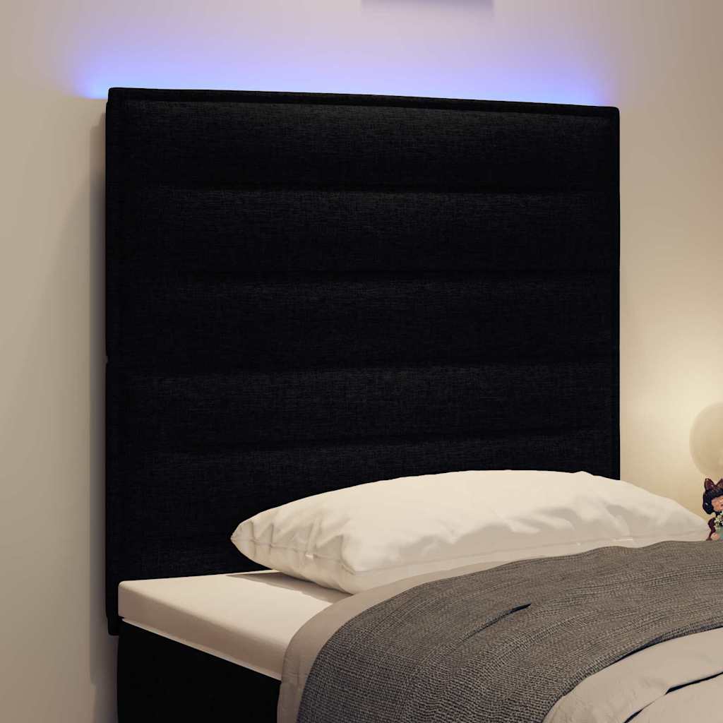 vidaXL LED κεφαλάρι με φώτα λωρίδας LED Μαύρο 90 cm Πολυεστέρας