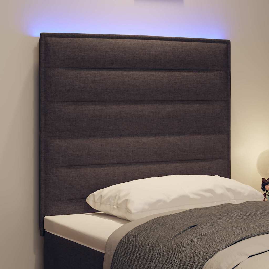 vidaXL LED κεφαλάρι με LED ταινίες φωτός Σκούρο Καφέ 100 cm ύφασμα