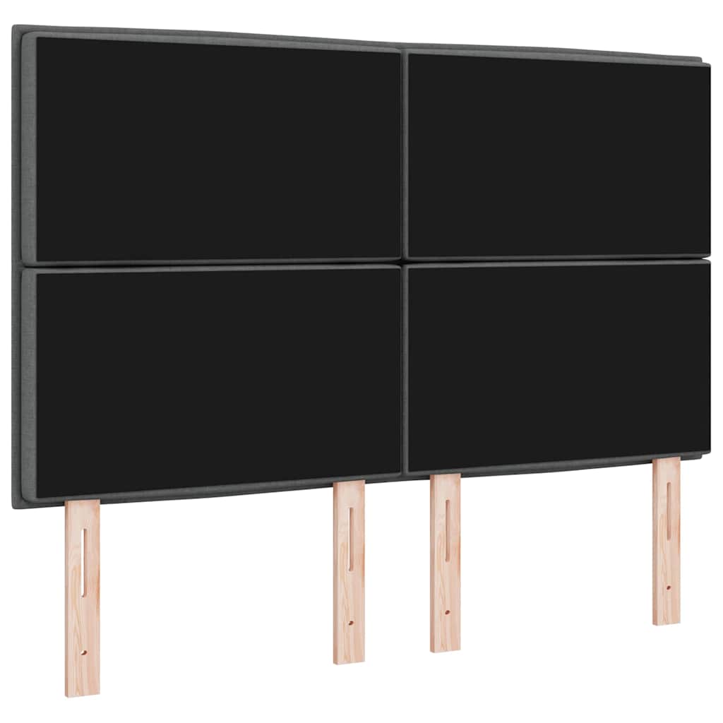 vidaXL LED κεφαλάρι με φώτα λωρίδας LED Σκούρο Γκρι 144 cm Πολυεστέρας