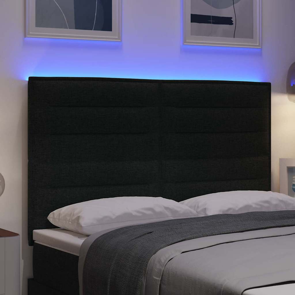 vidaXL LED κεφαλάρι με φώτα λωρίδας LED Μαύρο 144 cm Πολυεστέρας