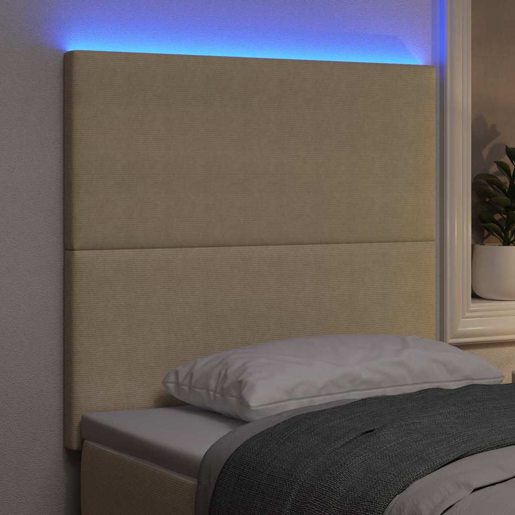 vidaXL LED κεφαλάρι με φώτα λωρίδας LED Γκρι Πράσινο 80 cm Πολυεστέρας