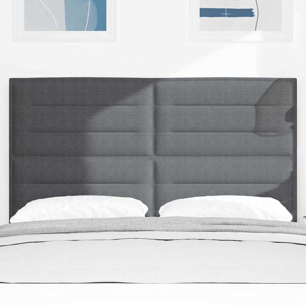 vidaXL LED κεφαλάρι Σκούρο Γκρι 144 cm Υφασμάτινο Κορντουρά