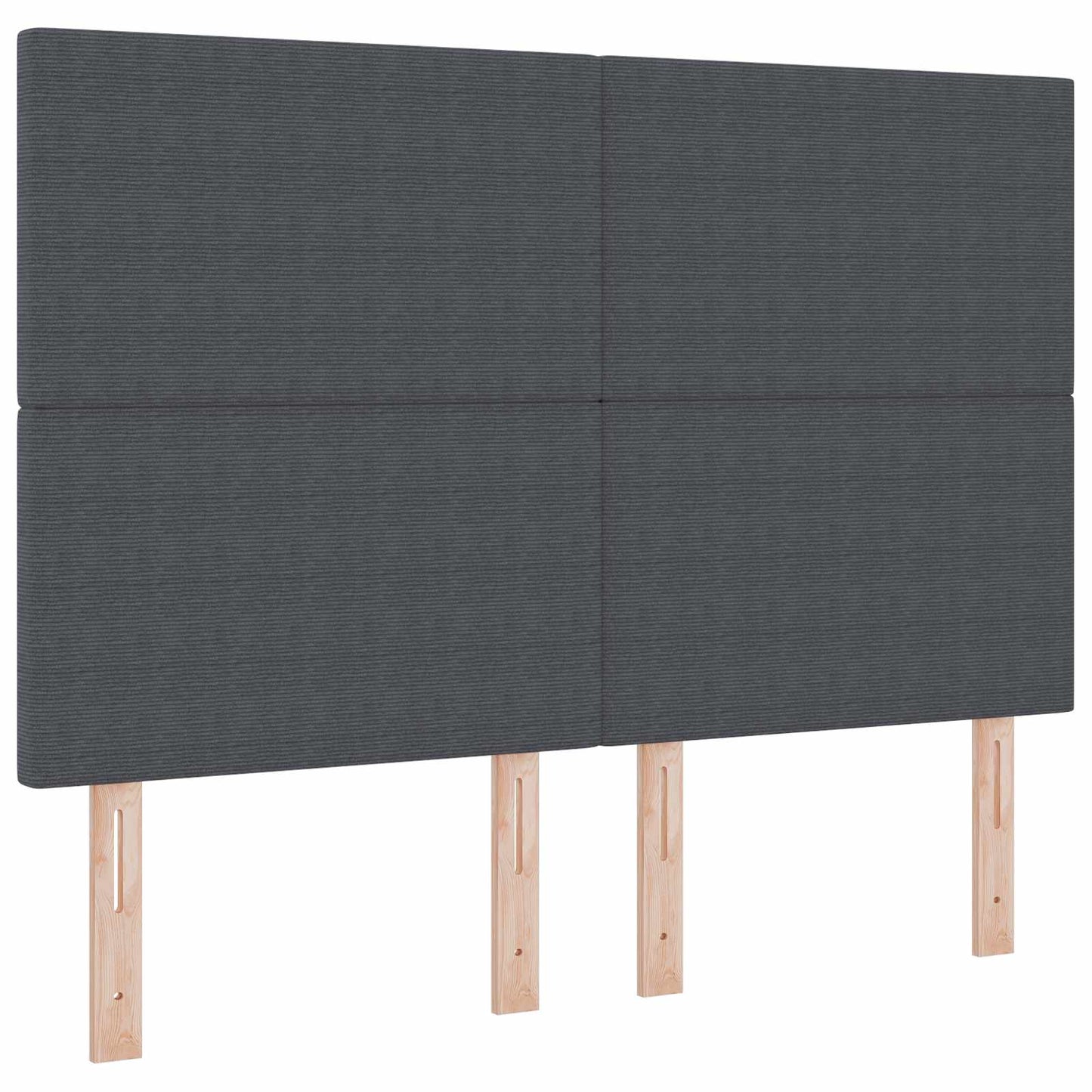 vidaXL LED κεφαλάρι Σκούρο Γκρι 144 cm Υφασμάτινο Κορντουρά