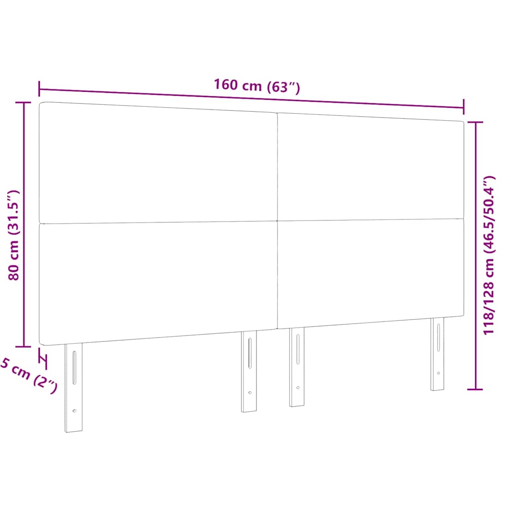 vidaXL LED κεφαλάρι με κεφαλάρι Γκρι Πράσινο 160 cm Πολυεστέρας