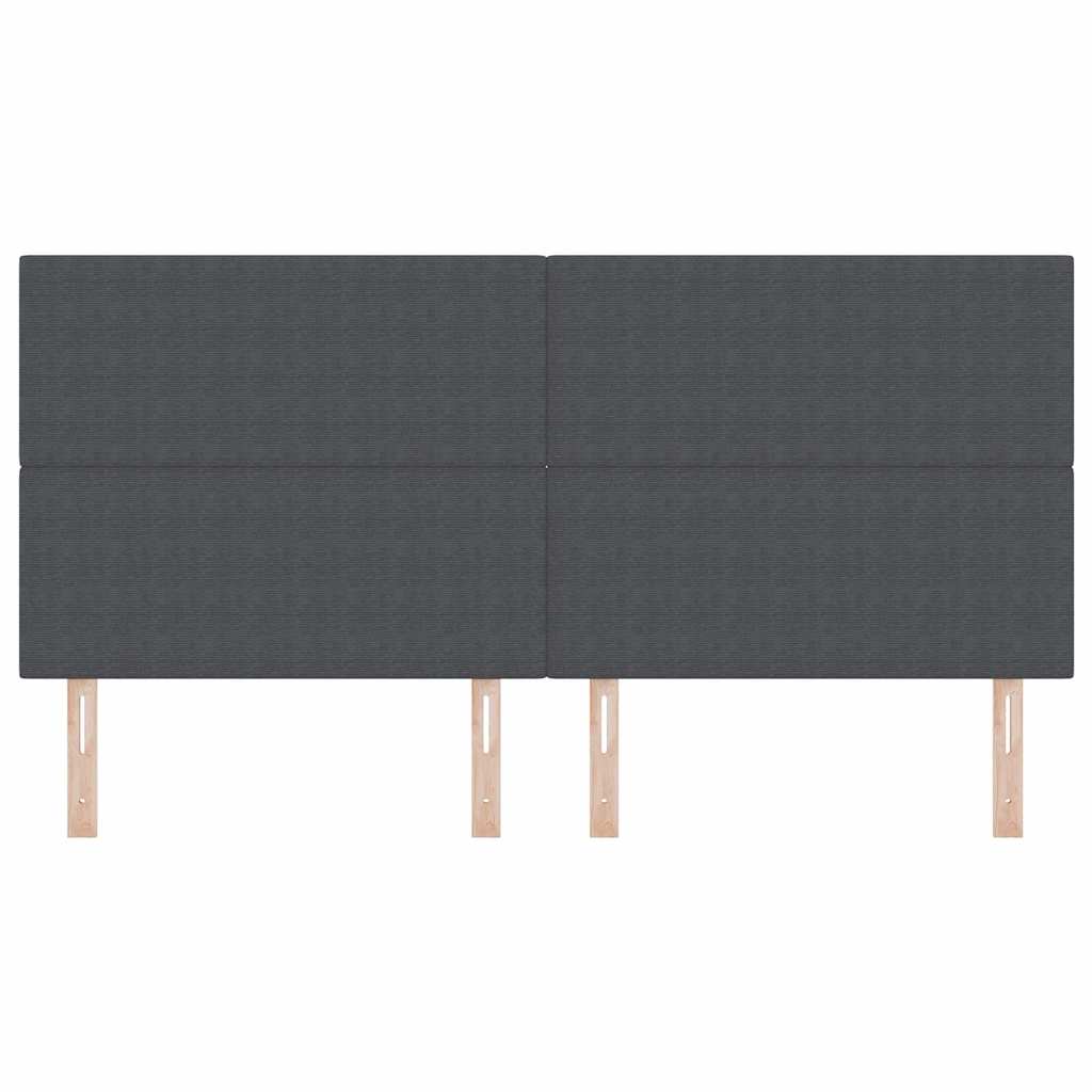 vidaXL LED κεφαλάρι Σκούρο Γκρι 200 cm Υφασμάτινο Κορντουρά