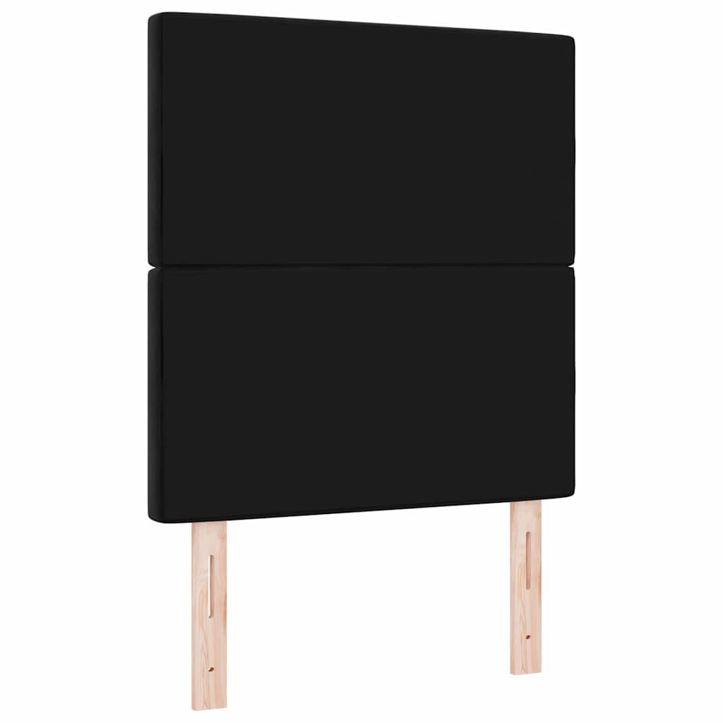 vidaXL LED κεφαλάρι με LED ταινίες φωτός Μαύρο 80 cm Βελούδο