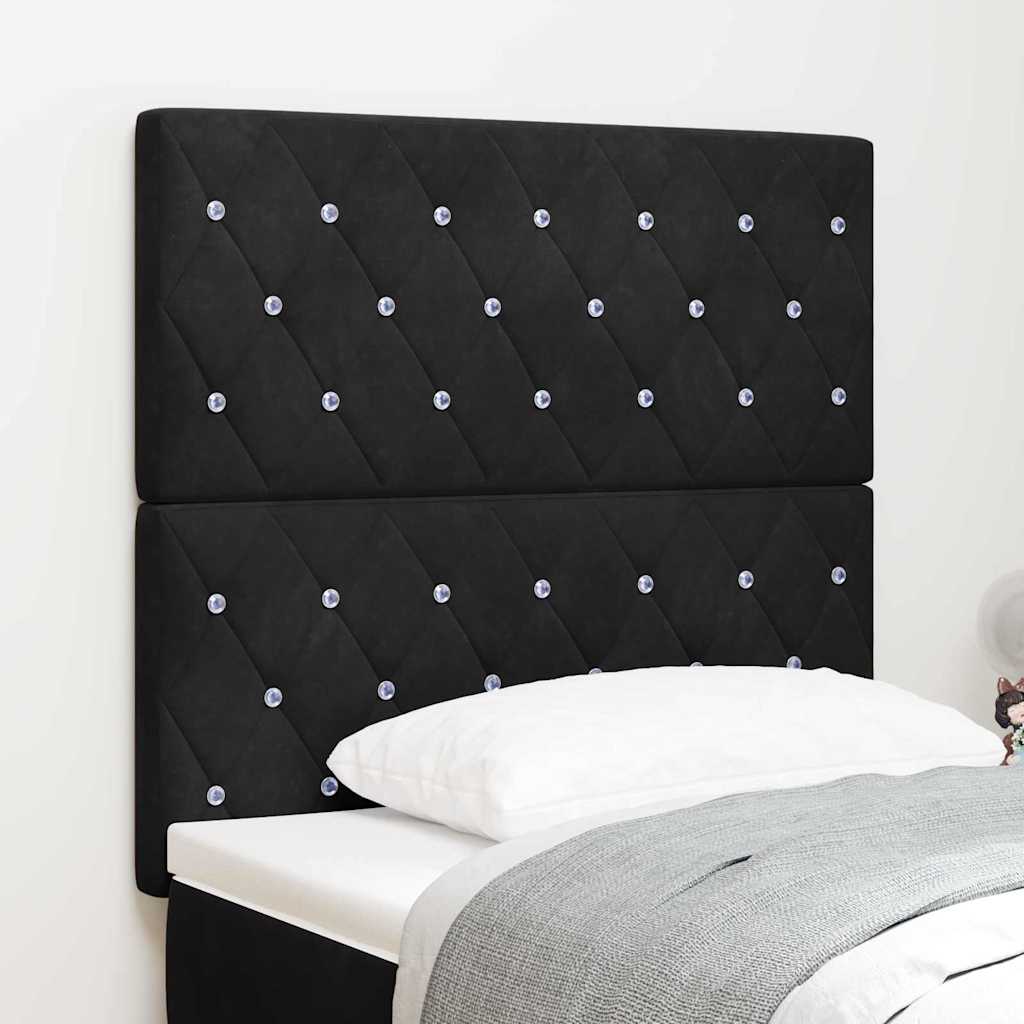 vidaXL LED κεφαλάρι με LED ταινίες φωτός Μαύρο 100 cm Βελούδο
