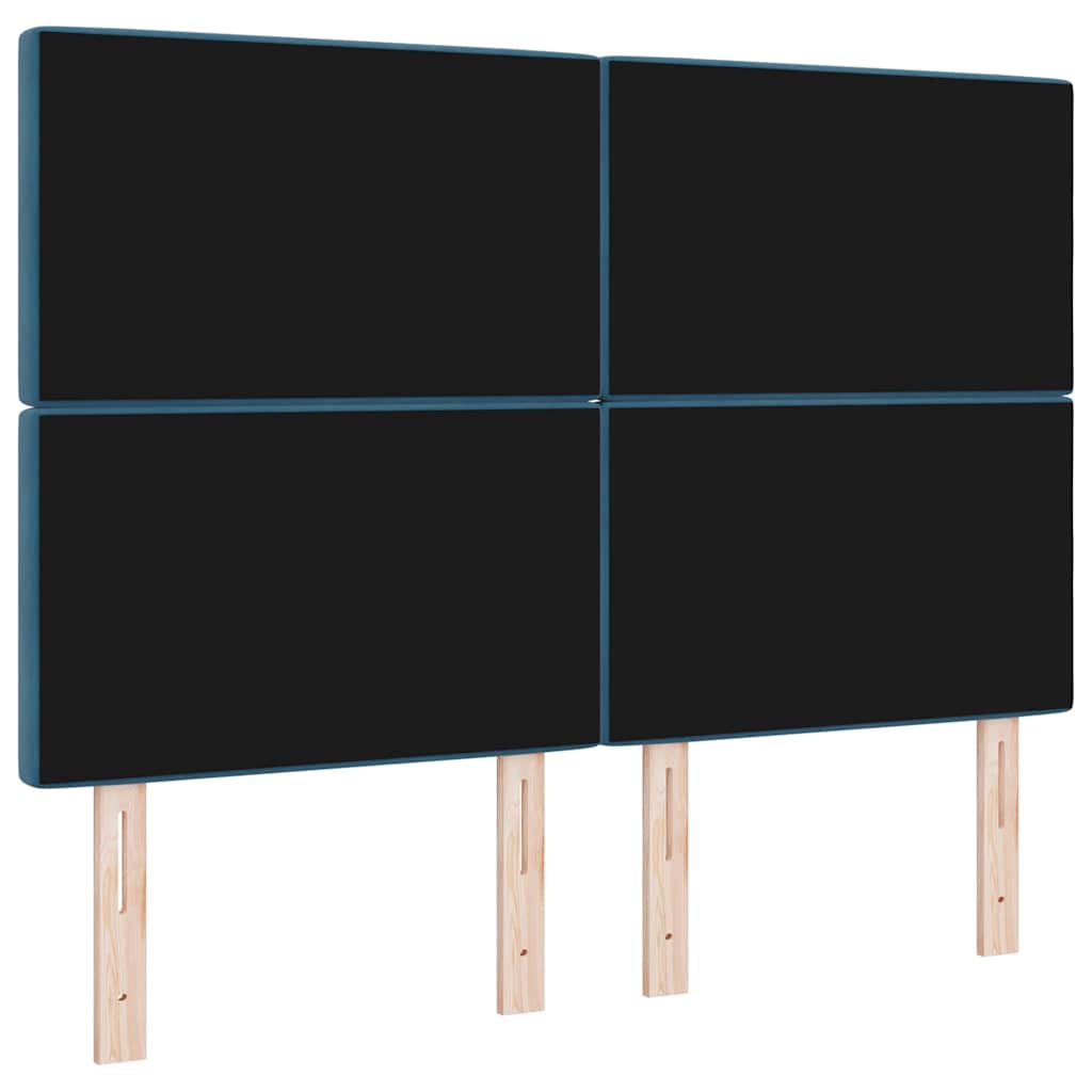 vidaXL LED κεφαλάρι με LED ταινίες φωτός Σκούρο Μπλε 144 cm Βελούδο