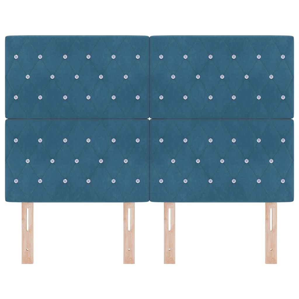 vidaXL LED κεφαλάρι με φώτα λωρίδας LED Σκούρο Μπλε 160 cm Πολυεστέρας