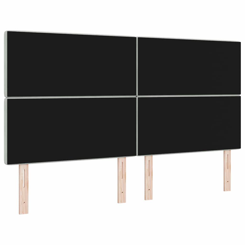 vidaXL LED κεφαλάρι με LED ταινίες φωτός Ανοιχτό γκρι 180 cm Βελούδο