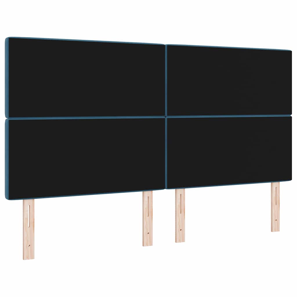 vidaXL LED κεφαλάρι με LED ταινίες φωτός Σκούρο Μπλε 180 cm Βελούδο