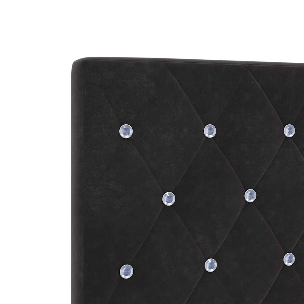 vidaXL LED κεφαλάρι με LED ταινίες φωτός Μαύρο 200 cm Βελούδο