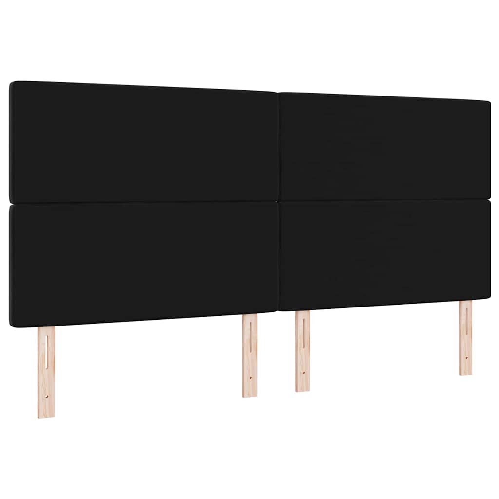 vidaXL LED κεφαλάρι με LED ταινίες φωτός Μαύρο 200 cm Βελούδο
