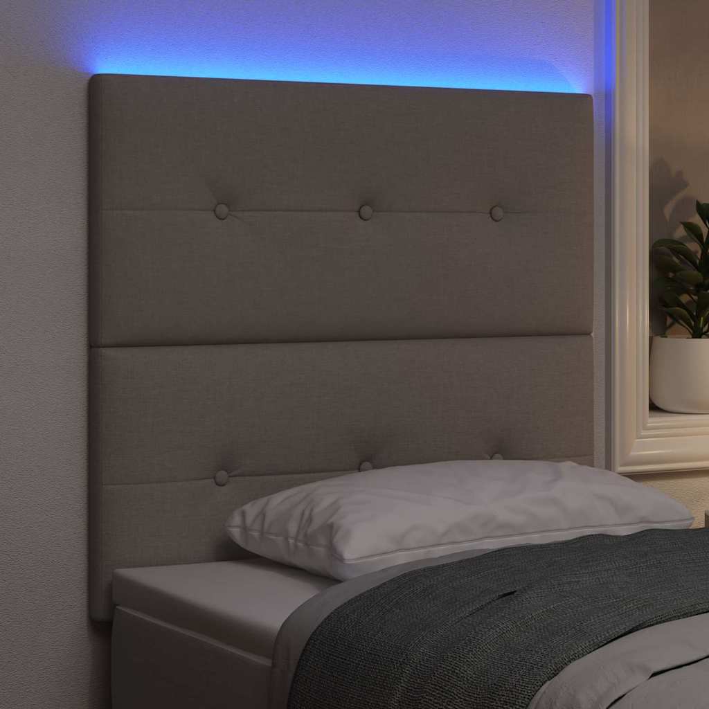 vidaXL LED κεφαλάρι με φώτα λωρίδας LED Taupe 80 cm Πολυεστέρας