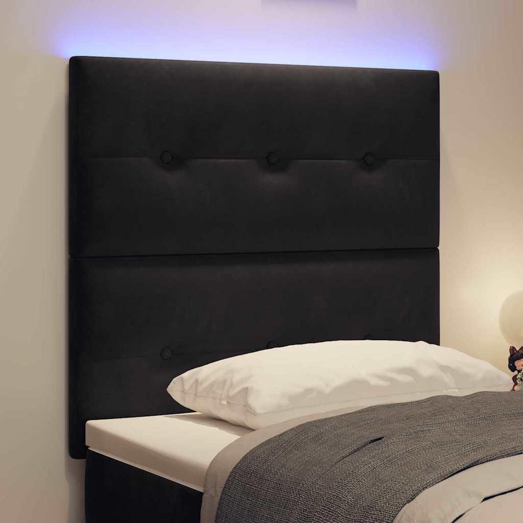 vidaXL LED κεφαλάρι με φώτα λωρίδας LED Μαύρο 90 cm Πολυεστέρας