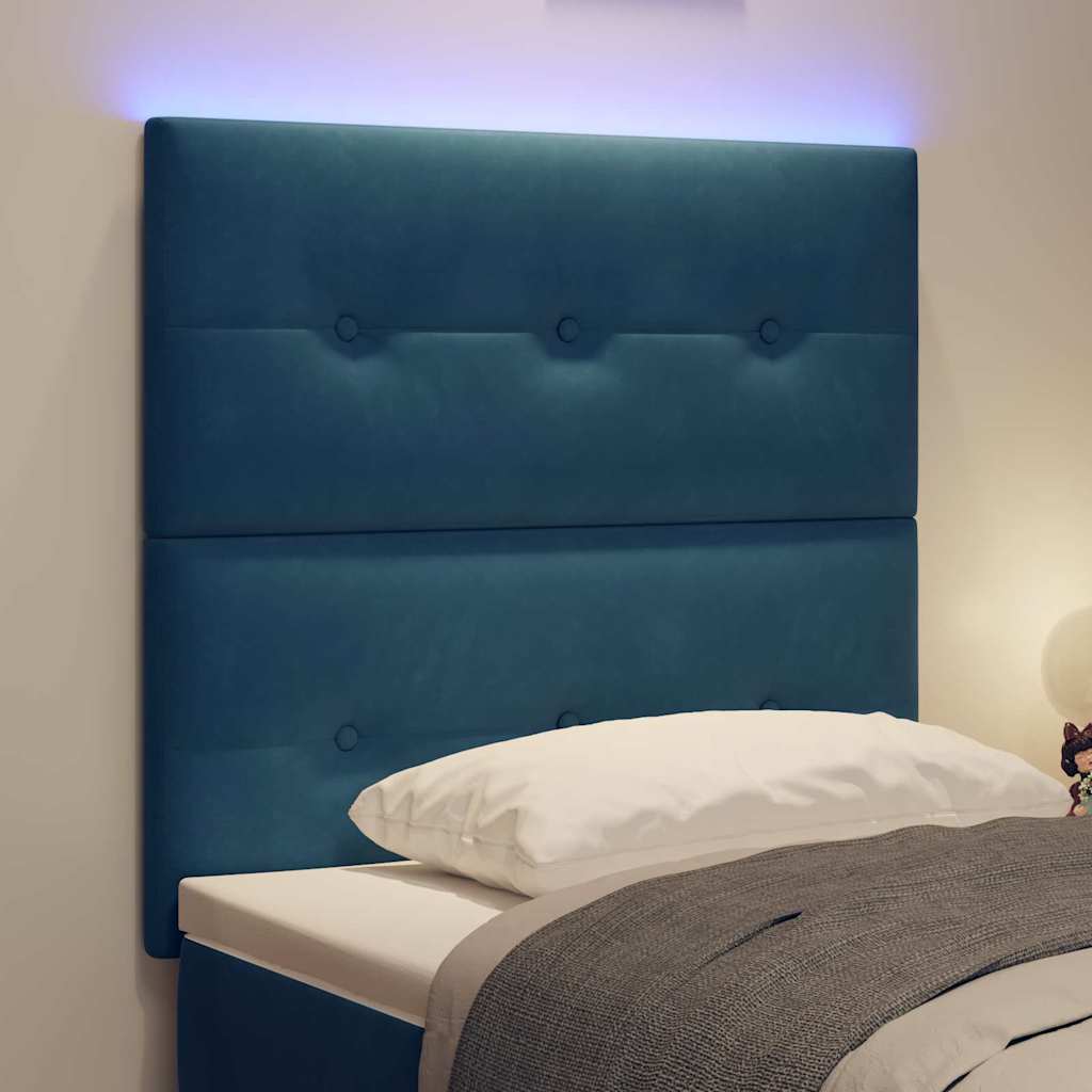 vidaXL LED κεφαλάρι με φώτα λωρίδας LED Μπλε 90 cm Πολυεστέρας