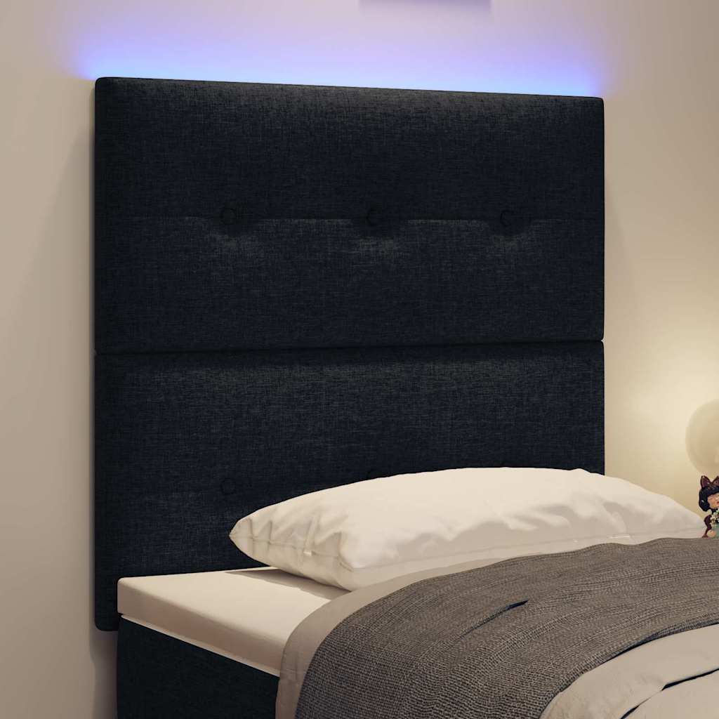 vidaXL LED κεφαλάρι με LED ταινίες φωτός Μαύρο 100 cm ύφασμα