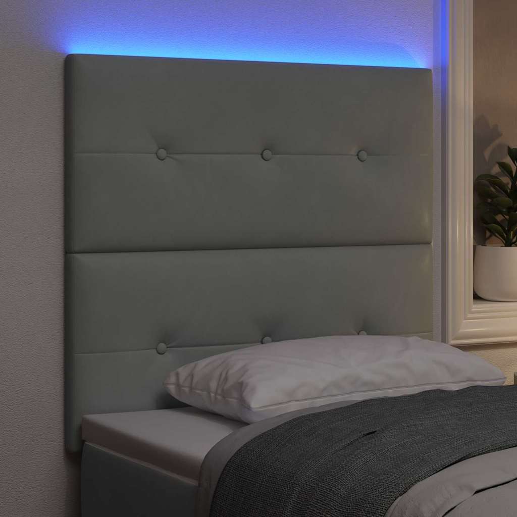 vidaXL LED κεφαλάρι με LED ταινίες φωτός Ανοιχτό γκρι 100 cm Βελούδο