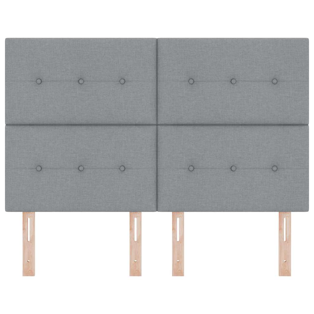 vidaXL LED κεφαλάρι με κεφαλάρι Ανοιχτό γκρι 144 cm Πολυεστέρας