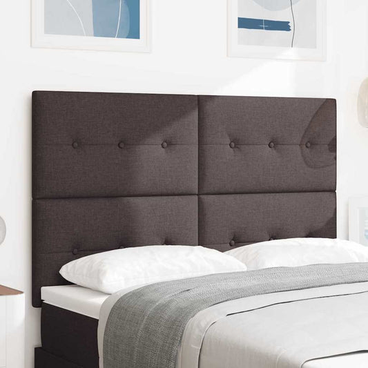 vidaXL LED κεφαλάρι με LED ταινίες φωτός Σκούρο Καφέ 160 cm ύφασμα