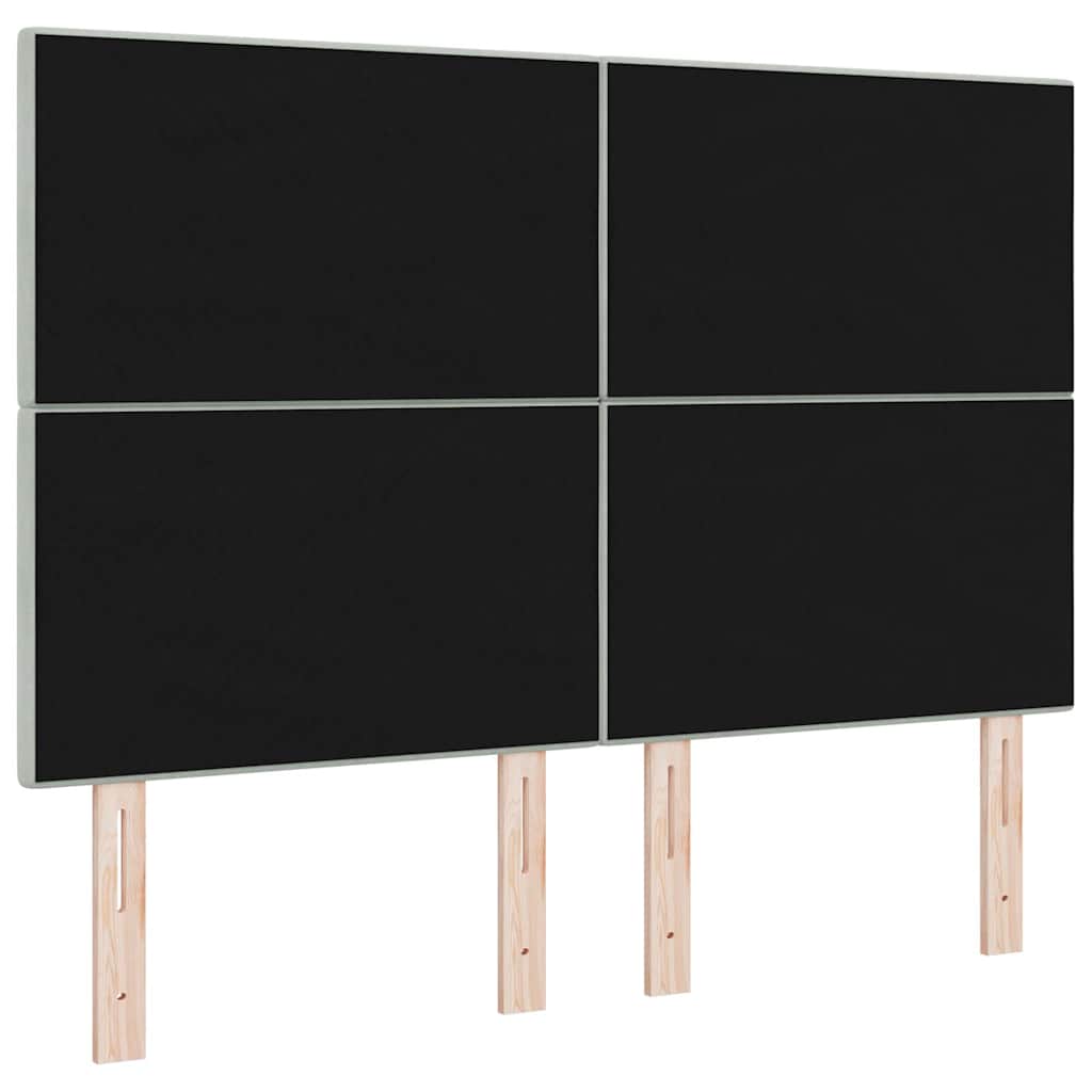 vidaXL LED κεφαλάρι με LED ταινίες φωτός Ανοιχτό γκρι 160 cm Βελούδο