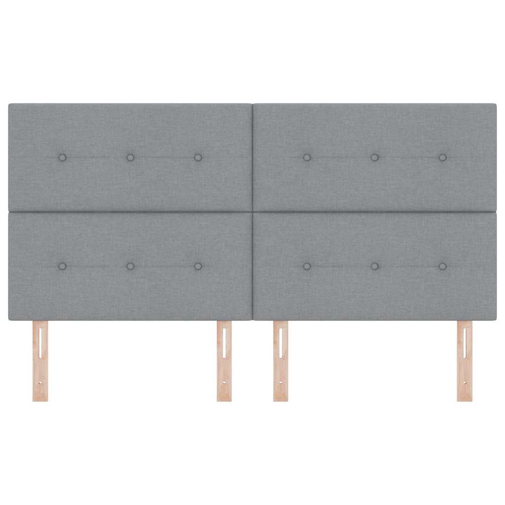 vidaXL LED κεφαλάρι με LED ταινίες φωτός Ανοιχτό γκρι 180 cm ύφασμα