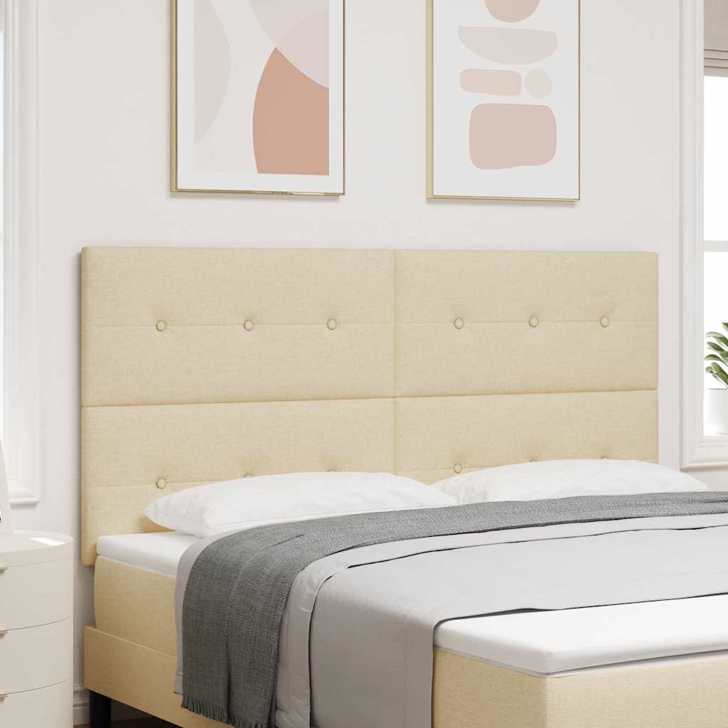 vidaXL LED κεφαλάρι με LED ταινίες φωτός Κρεμ 180 cm ύφασμα