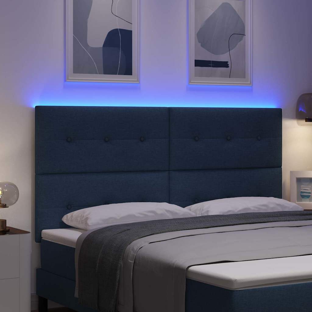 vidaXL LED κεφαλάρι με LED ταινίες φωτός Μπλε 180 cm ύφασμα