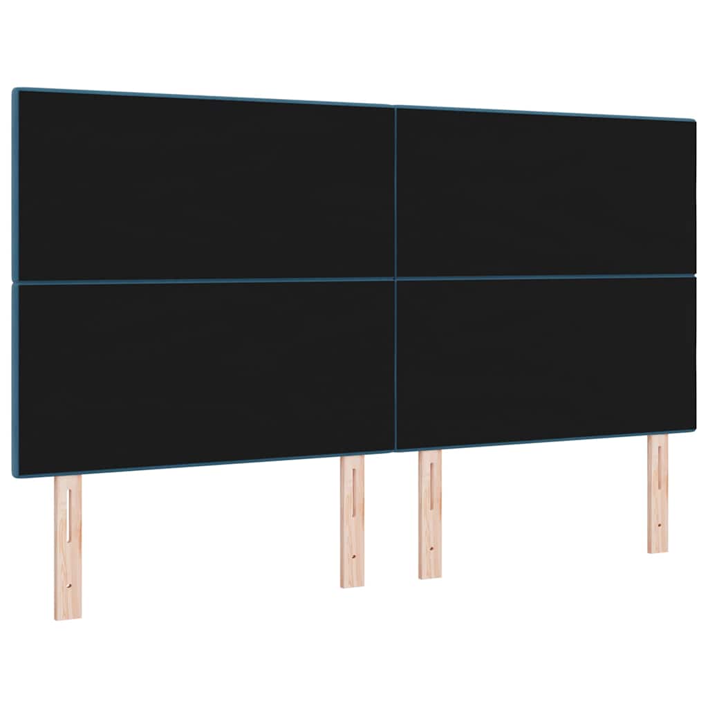 vidaXL LED κεφαλάρι με LED ταινίες φωτός Μπλε 180 cm Βελούδο