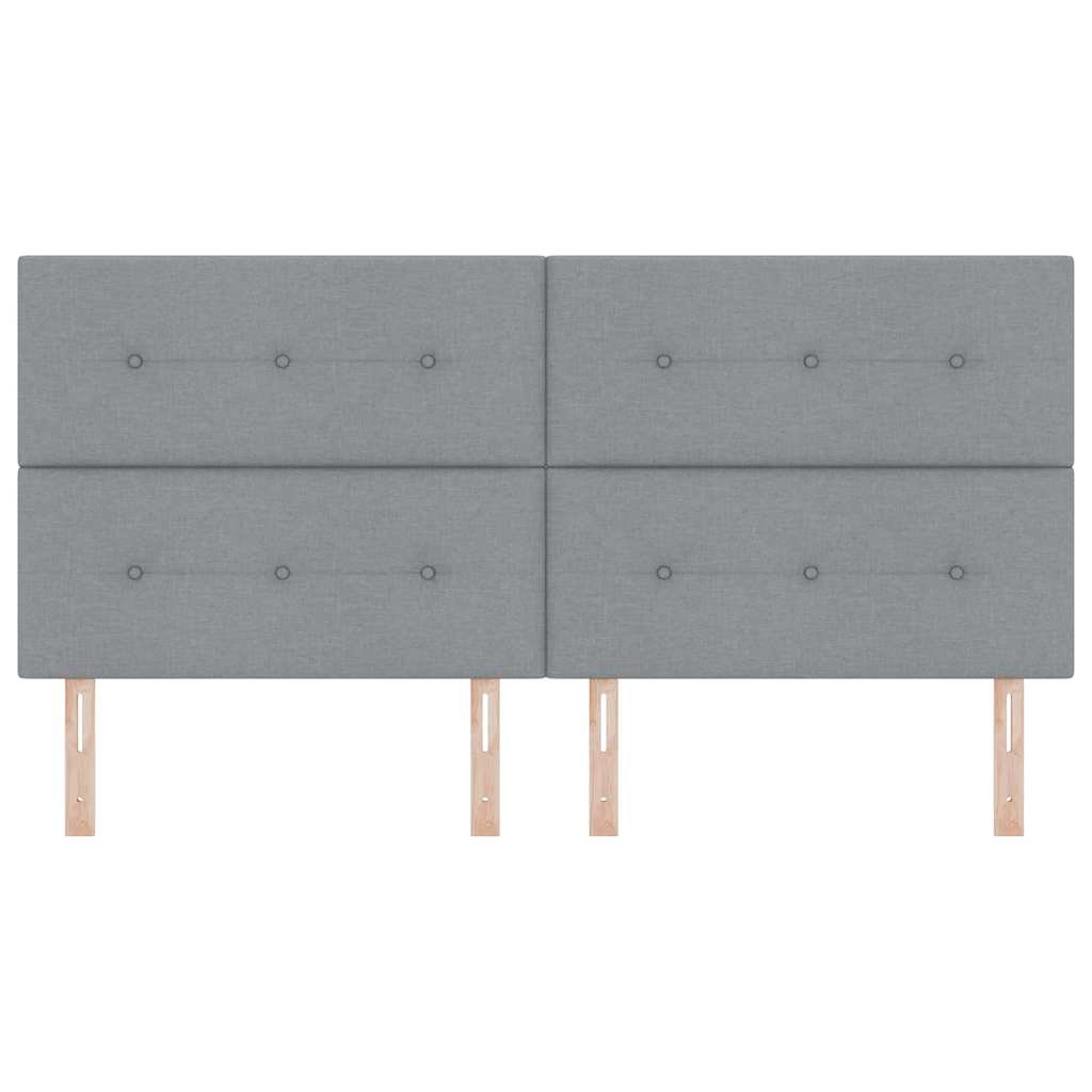 vidaXL LED κεφαλάρι με LED ταινίες φωτός Ανοιχτό γκρι 200 cm ύφασμα