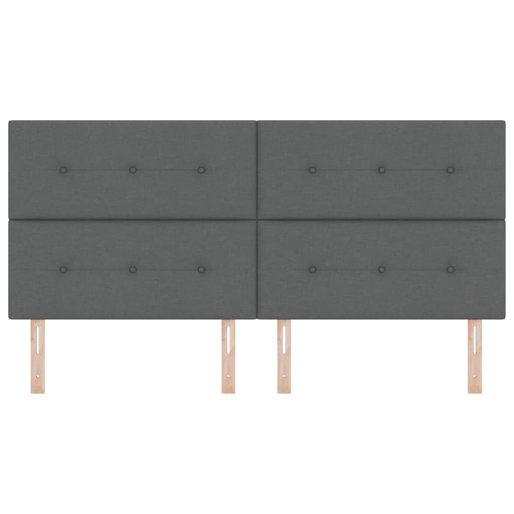 vidaXL LED κεφαλάρι με LED ταινίες φωτός Σκούρο Γκρι 200 cm ύφασμα